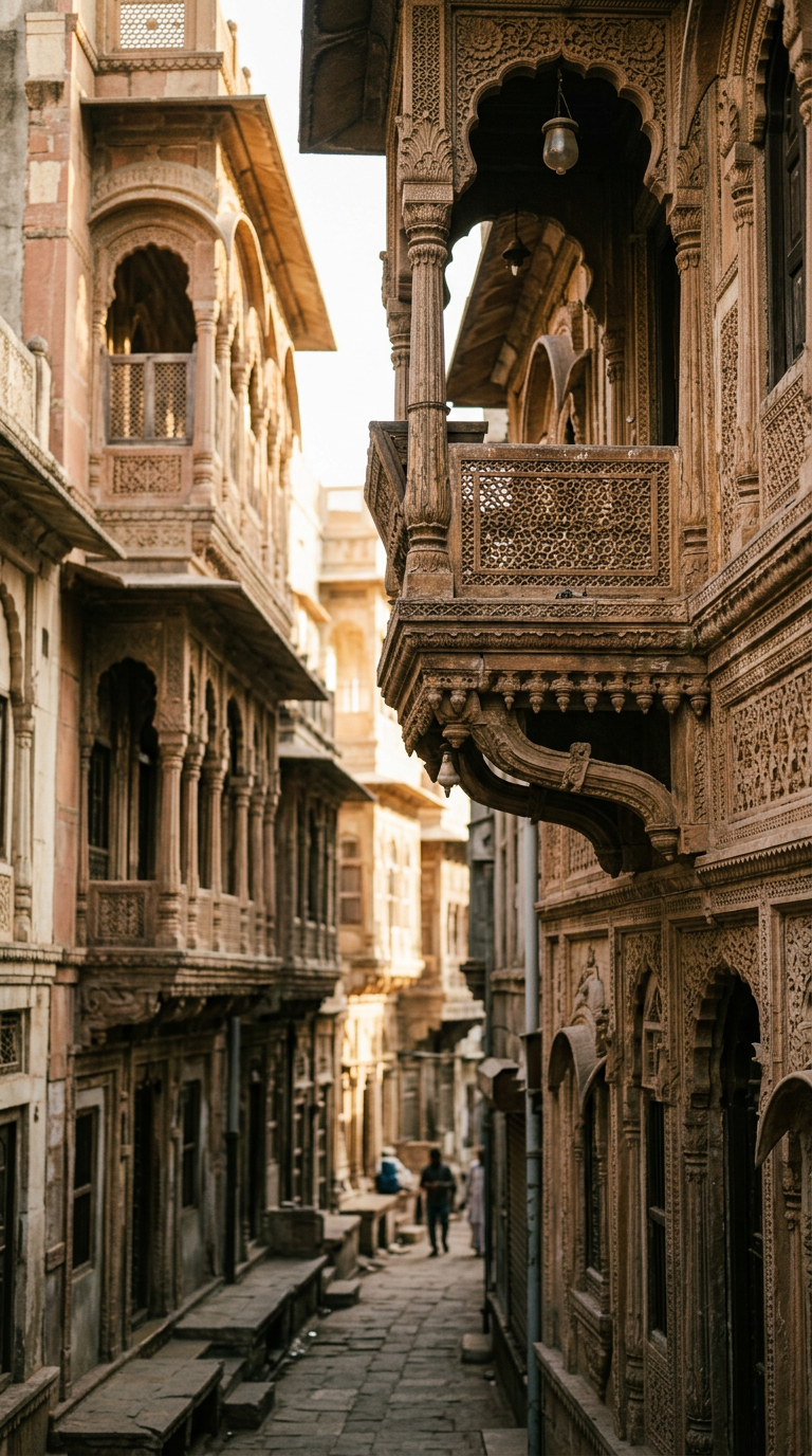 Carved historic architecture in Ahmedabad